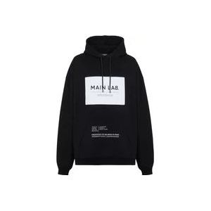 Balmain Main Lab label hoodie , Black , Heren , Maat: 2XL