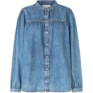 Lollys Laundry, Dames, Blouses & Shirts, Blauw, Maat: XS Denim,