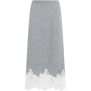 Fabiana Filippi - Strokenrok - Zwart - Wol-Zijde-Kasjmier