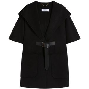 Max Mara, Dames, Mantels, Zwart, Maat: M/L Wol,
