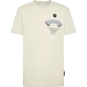 Philipp Plein, Heren, Tops, Beige, Maat: XS Katoen,
