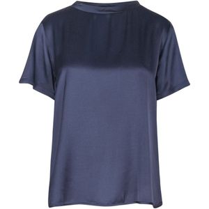 Ottod'Ame, Dames, Tops, Blauw, Maat: XS Satijn,