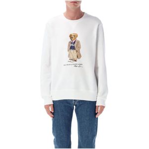 Polo Ralph Lauren, Heren, Sweatshirts & Hoodies, Wit, Maat: XL Katoen,