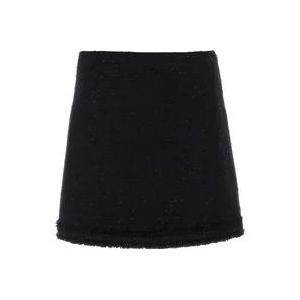 Versace Zwarte tweed mini rok , Black , Dames , Maat: XS