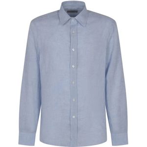 Canali, Heren, Overhemden, Blauw, Maat: L Katoen,