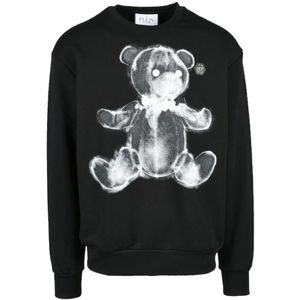 Philipp Plein, Heren, Sweatshirts & Hoodies, Zwart, Maat: XL Katoen,