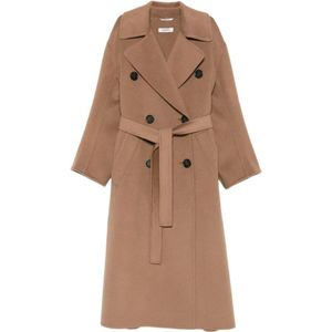 Max Mara, Dames, Mantels, Bruin, Maat: S Wol,