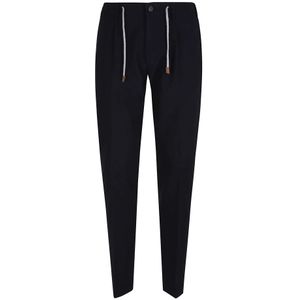 Eleventy, Heren, Broeken, Blauw, Maat: W34 Wol,