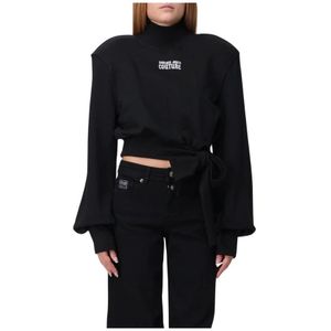 Versace Jeans Couture, Dames, Truien, Zwart, Maat: M Katoen,