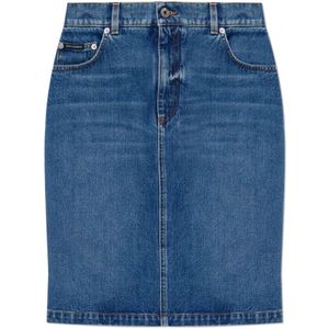 Dolce & Gabbana, Dames, Rokken, Blauw, Maat: XS Denim,