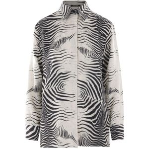 Roberto Cavalli, Dames, Blouses & Shirts, Zwart, Maat: S Zijde,
