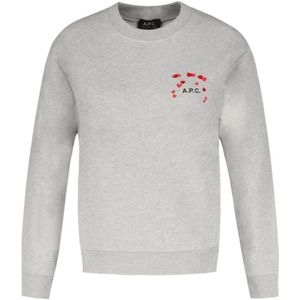 A.p.c., Heren, Sweatshirts & Hoodies, Grijs, Maat: M Katoen,