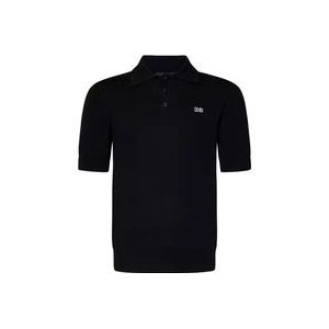 Dsquared2 Zwarte Katoenen Poloshirt Logo Patch , Black , Heren , Maat: L