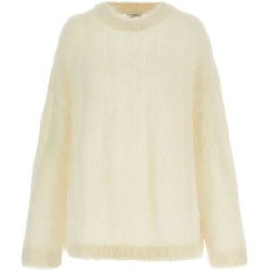 Brunello Cucinelli, Dames, Truien, Wit, Maat: L Zijde,