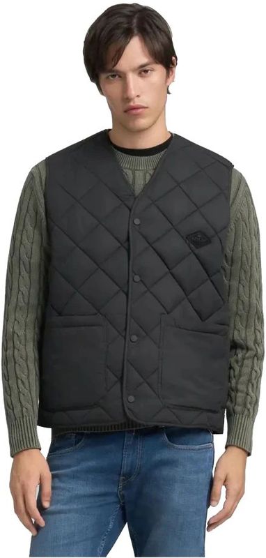 Replay, Heren, Jassen, Zwart, Maat: L Nylon,