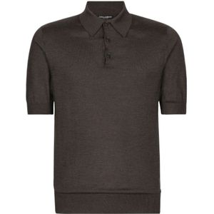 Dolce & Gabbana, Heren, Tops, Bruin, Maat: XL Zijde,