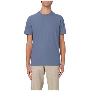 Zanone, Heren, Tops, Blauw, Maat: M Katoen,