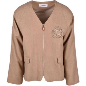 Adish, Heren, Truien, Bruin, Maat: M Wol,