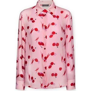 Elena Mirò, Dames, Blouses & Shirts, Roze, Maat: 3XL Satijn,