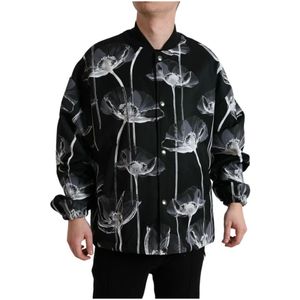 Dolce & Gabbana, Heren, Jassen, Zwart, Maat: 2XL Wol,