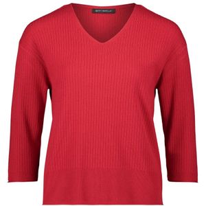 Betty Barclay - Fijngebreide Trui - Rood - Dames - V-hals