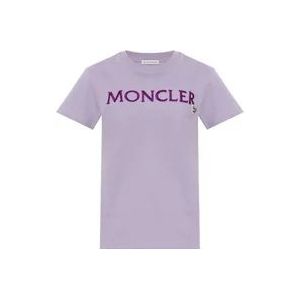Moncler Logo T-shirt , Purple , Dames , Maat: L
