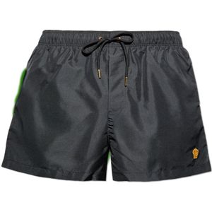 Versace, Heren, Badkleding, Zwart, Maat: 3XL Leer,