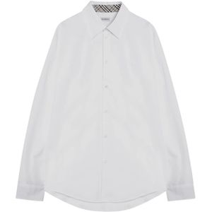 Burberry, Heren, Overhemden, Wit, Maat: S Katoen,
