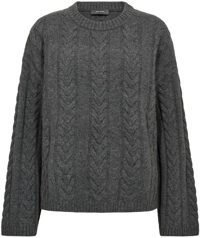 MOS Mosh - Mmbryndis Crewneck Knit - Grijze Trui - Dames - Wol