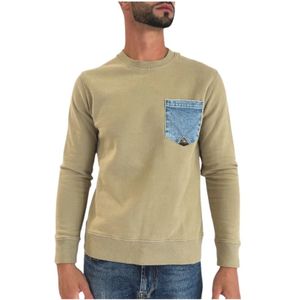 Roy Roger's, Heren, Sweatshirts & Hoodies, Beige, Maat: L Katoen,
