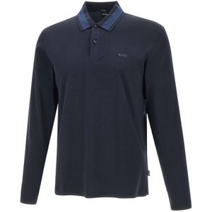 Hugo, Heren, Tops, Blauw, Maat: L Katoen,