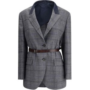 Brunello Cucinelli, Dames, Jassen, Grijs, Maat: M Denim,