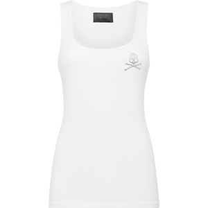 Philipp Plein, Dames, Tops, Wit, Maat: XS Leer,