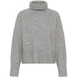 Kaffe, Dames, Truien, Grijs, Maat: 2XL Leer,