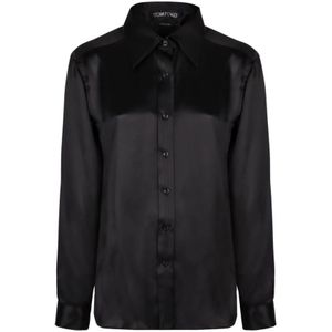 Tom Ford, Dames, Blouses & Shirts, Zwart, Maat: M Zijde,