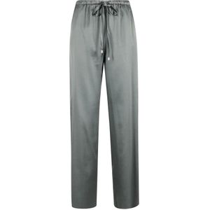 Alysi, Dames, Broeken, Groen, Maat: XS Satijn,