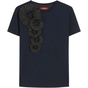 Max Mara Studio, Dames, Tops, Blauw, Maat: S Katoen,