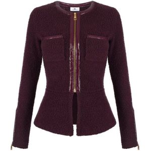 Elisabetta Franchi, Dames, Truien, Rood, Maat: XS Vinyl,