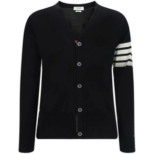 Thom Browne, Heren, Truien, Zwart, Maat: L Wol,