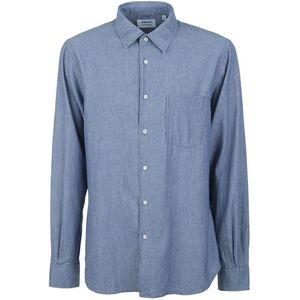 Aspesi, Heren, Overhemden, Blauw, Maat: L Denim,