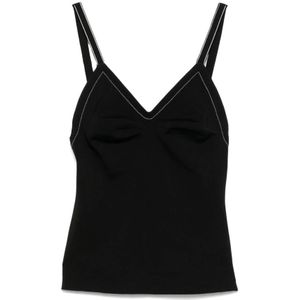 Carven, Dames, Tops, Zwart, Maat: S Zijde,