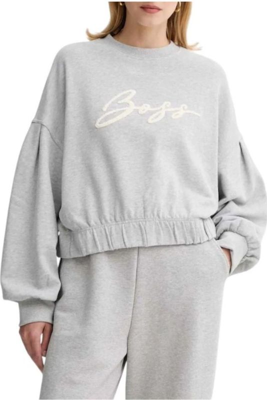 Hugo - Grijze Katoenen Sweatshirt - Dames