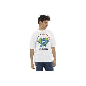 Dsquared2 Buddy Earth T-Shirt , White , Heren , Maat: M