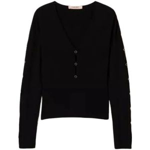 Twinset, Dames, Truien, Zwart, Maat: XS Viscose,