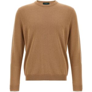 Zanone, Heren, Truien, Beige, Maat: 2XL Katoen,