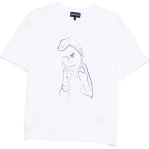 Emporio Armani, Dames, Tops, Wit, Maat: L Jersey,