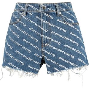 Alexander Wang, Dames, Korte broeken, Blauw, Maat: W24 Denim,