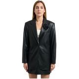 Hugo - Rode Lijn - Synthetisch Leren Jas - Zwart - Dames