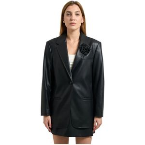 Hugo - Rode Lijn - Synthetisch Leren Jas - Zwart - Dames