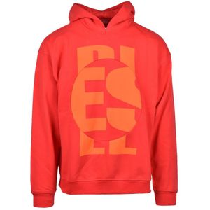 Diesel, Heren, Sweatshirts & Hoodies, Rood, Maat: M Katoen,